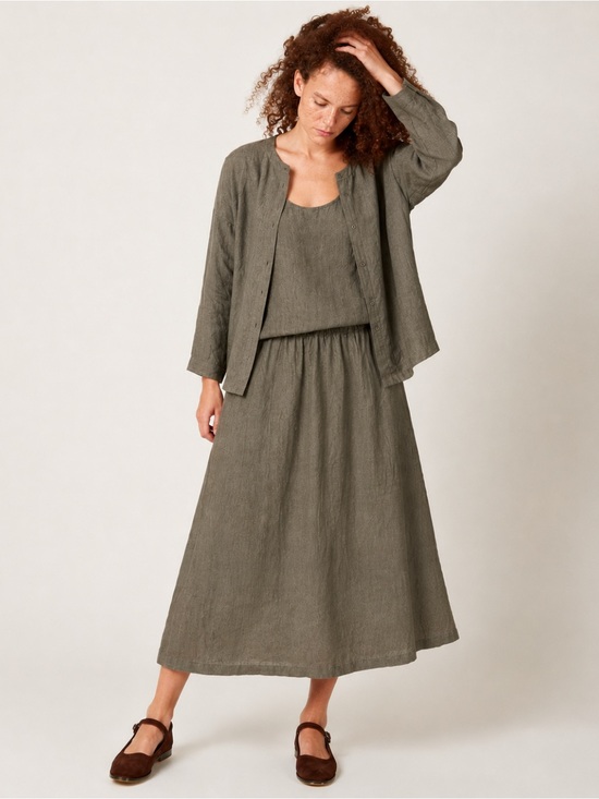 Eileen Fisher Dresses & Skirts - Eileen Fisher 3-Piece Irish Linen Gray Jacket, Tank, Skirt, 2X